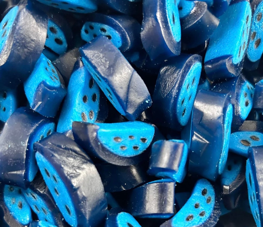 Raspberry liquorice peelable slices 100g