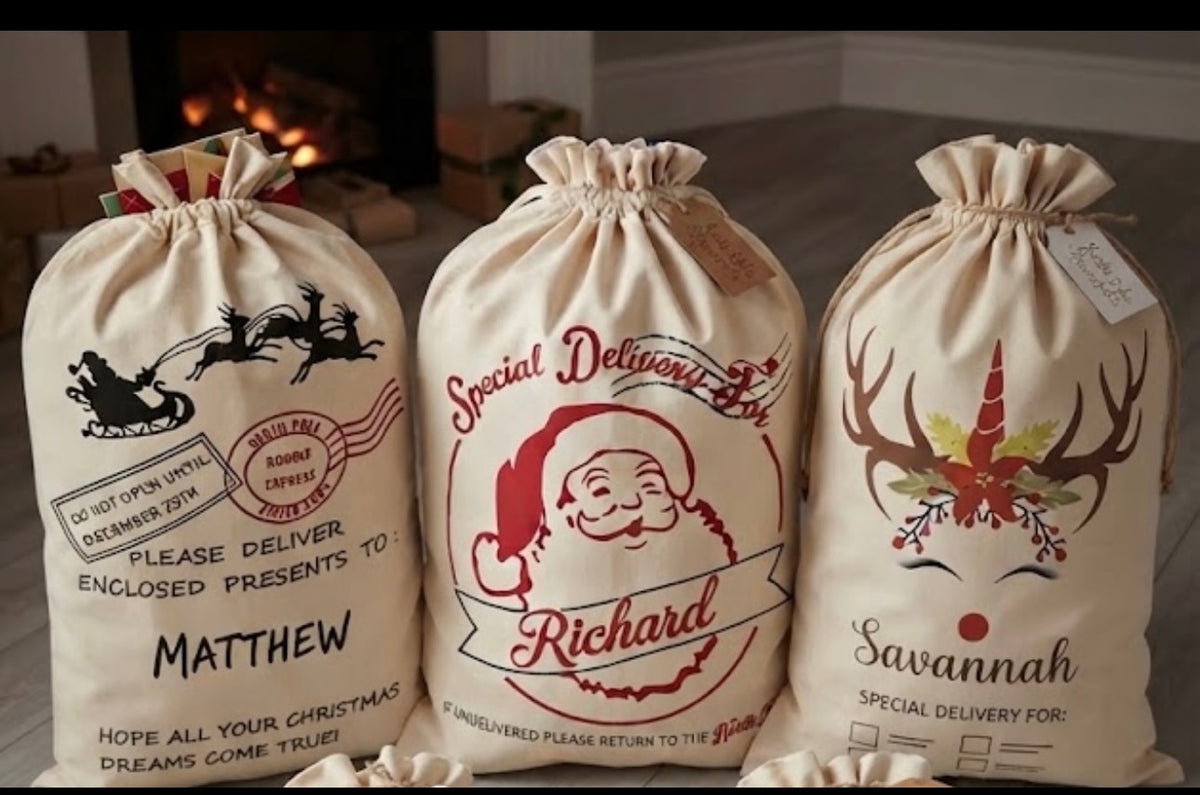Personalised Canvas Santa sacks