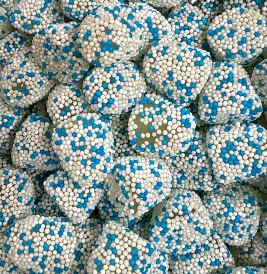 Blue and white speckled berries