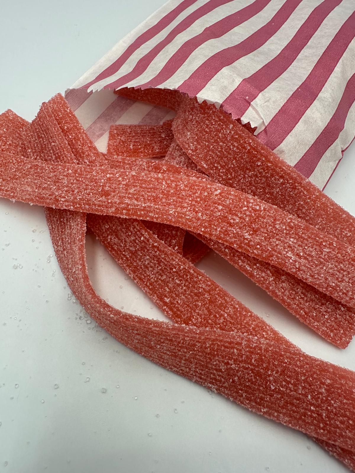 Fizzy Strawberry Belts 100g