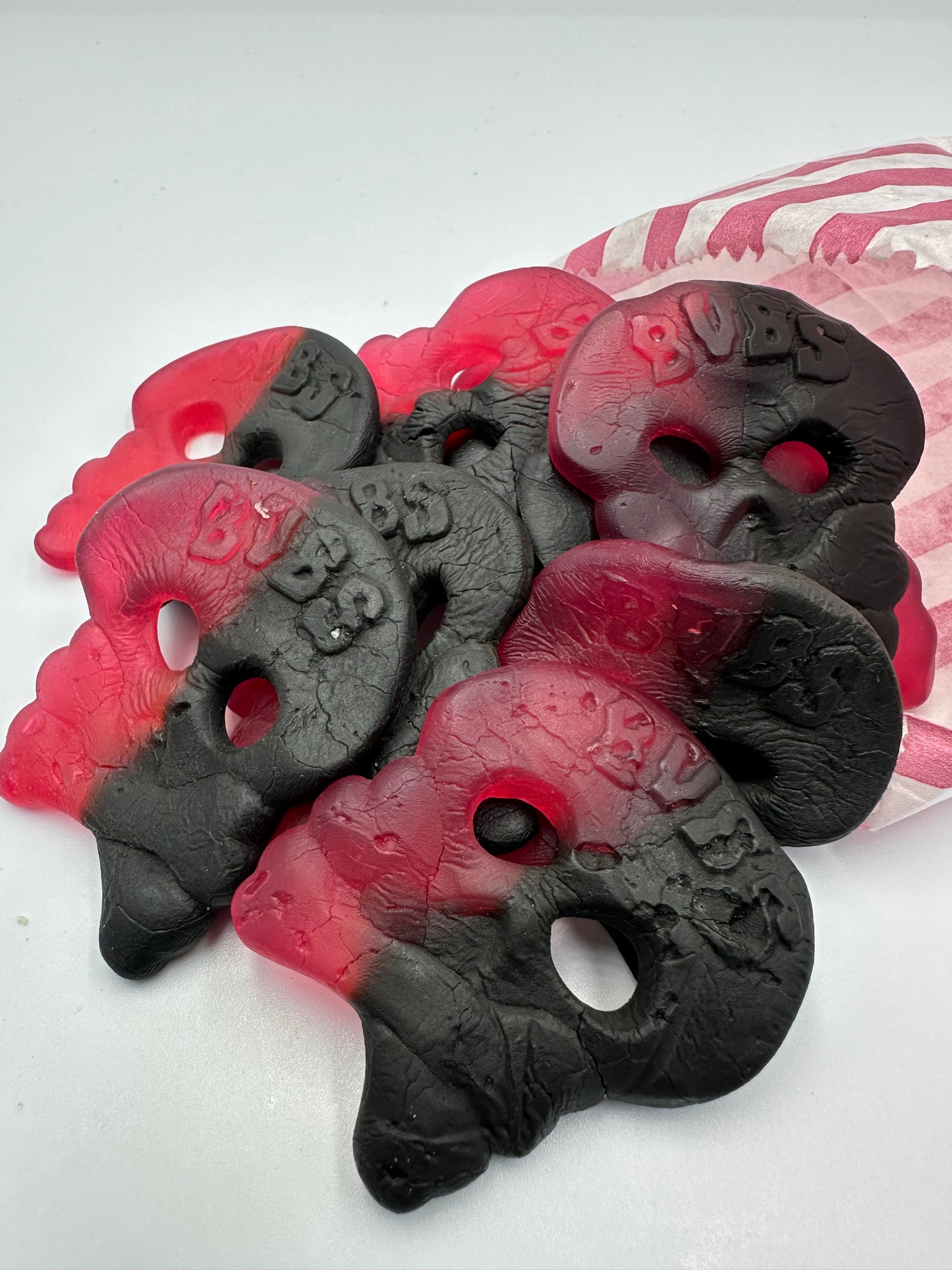 Raspberry Liquorice Swedish Bubs (100G Portion)