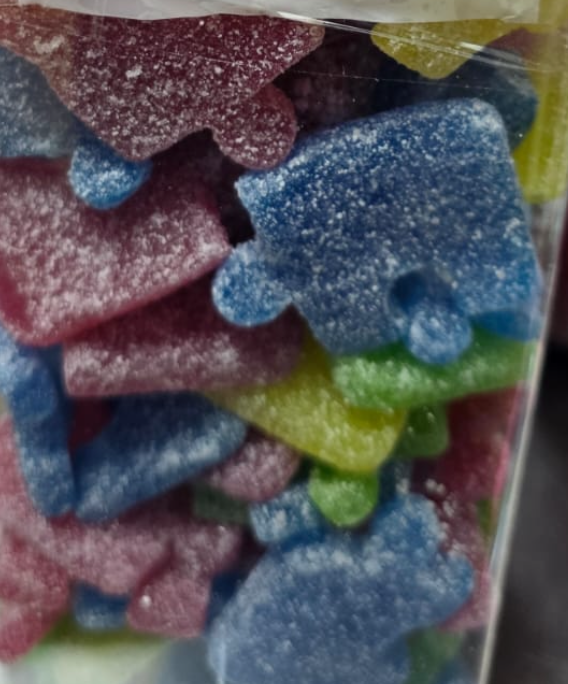 Vegan fizzy puzzle pieces  100g