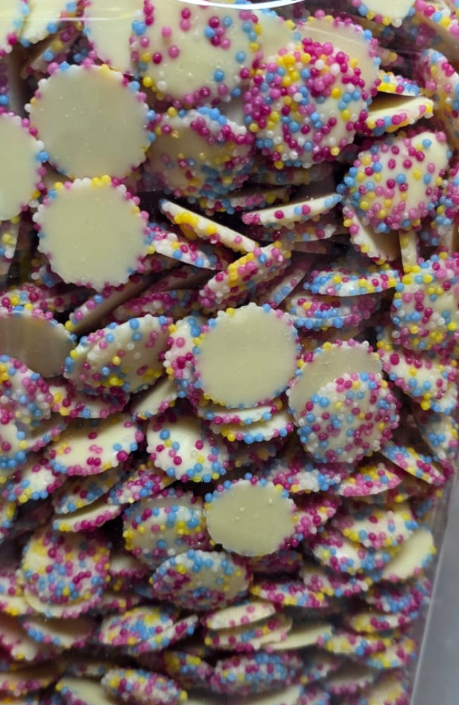 White chocolate snazzies 100g