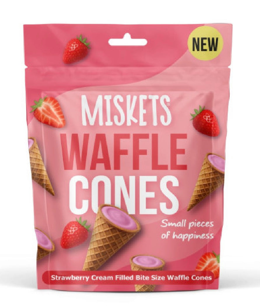 Miskits strawberry cream filled waffle cones