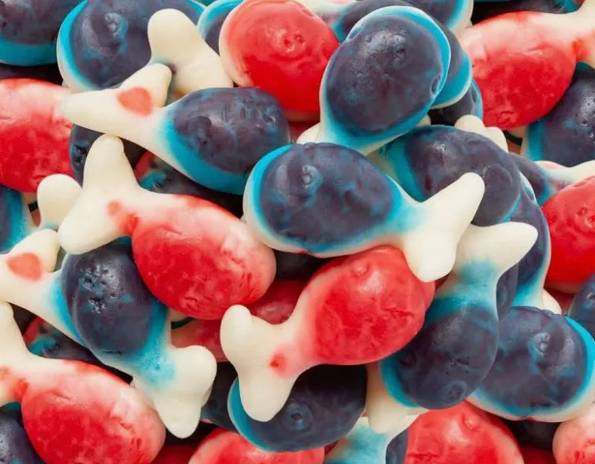 Jelly filled Whales 100g
