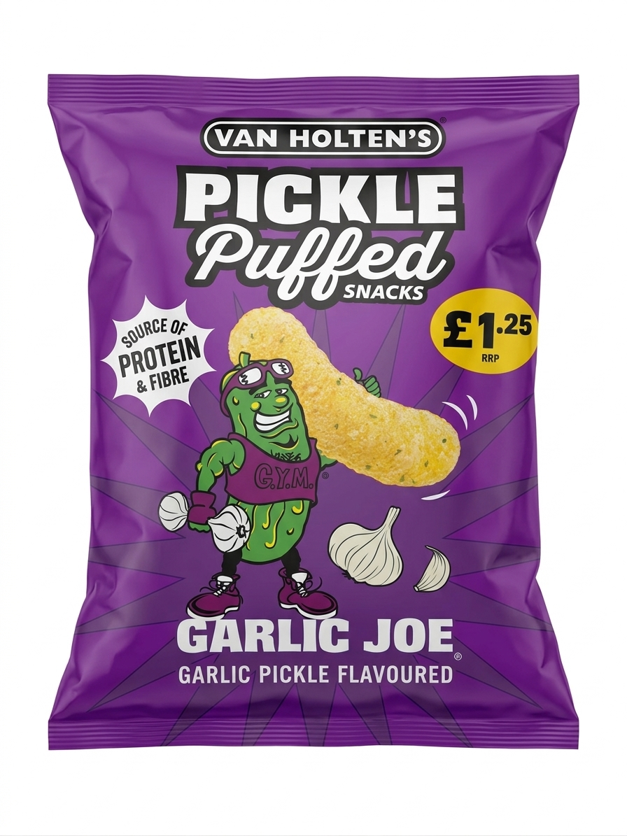 Van Holsten’s Pickle Puffs Garlic pickle flavour 50g