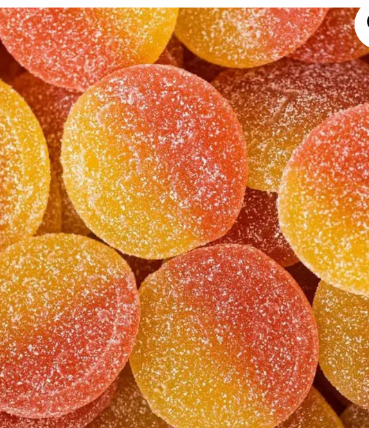 Swedish fizzy lemon & raspberry clocks/ovals 100g