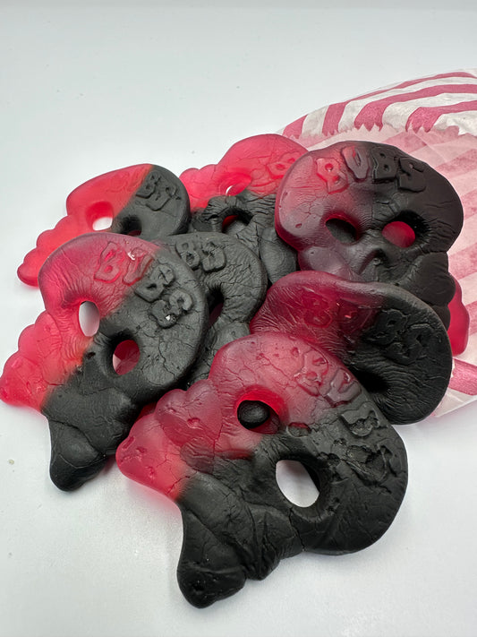 Raspberry Liquorice Swedish Bubs (100G Portion)