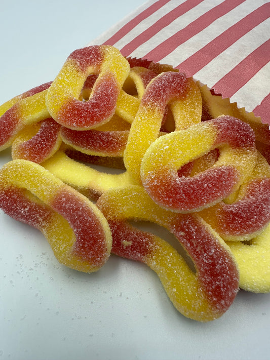 Fizzy Peach Rings (100G Portion)