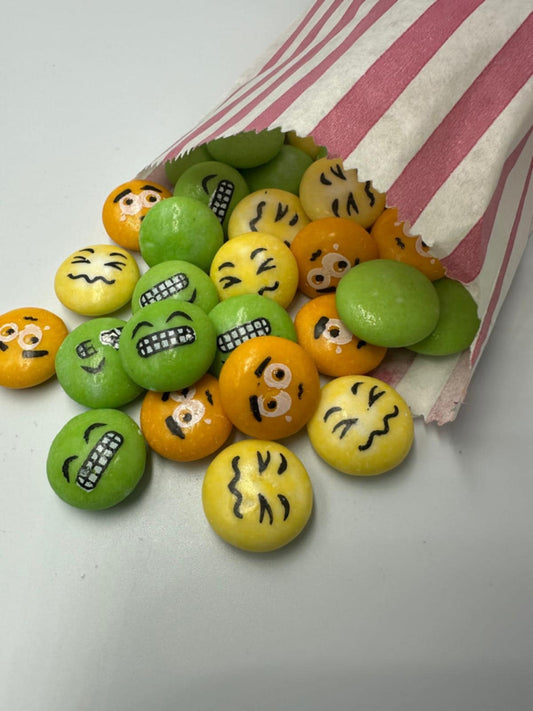 Sour faces bubblegum buttons (100G Portion)